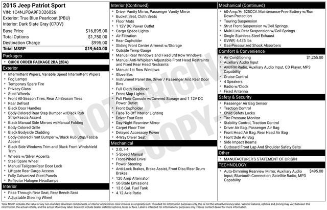 2015 Jeep Patriot Sport