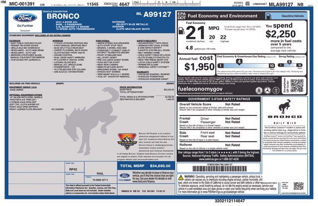 2021 Ford Bronco Base