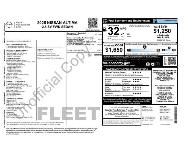 2025 Nissan Altima 2.5 SV