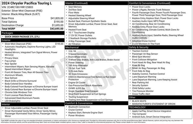 2024 Chrysler Pacifica Touring L