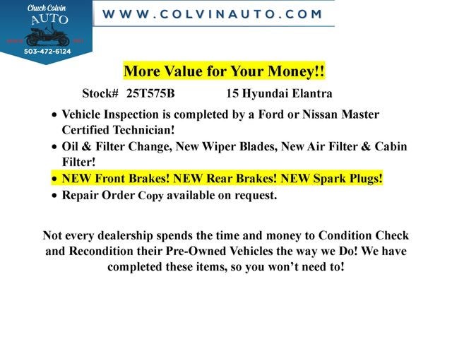 2015 Hyundai Elantra SE