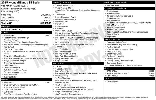 2015 Hyundai Elantra SE